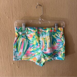 Lilly Pulitzer Girls Mini Callahan Shorts 12 Linnea print green pink white